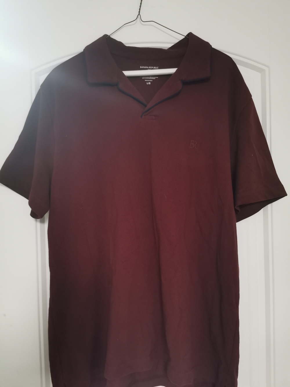 Banana Republic Factory Men's Burgundy Polo - Short Sleeve